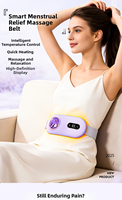 Ceinture de massage vibrante abdominale YOMETEC électronique rechargeable en ABS et silicone pour soulagement menstruel avec fonction musicale