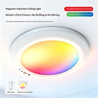 Plafonnier LED RGB rechargeable avec télécommande infrarouge et détecteur de mouvement, design moderne, montage en surface, pour maison, armoire, balcon