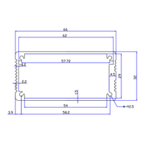 66*32mm Boîtier en aluminium anodisé Boîtier électronique en métal Boîtier PCB Boîte de jonction