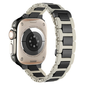 New Rubber + Stainless Steel Magnetic Strap for Apple Watch Series 9 8 7 6 SE 41mm 49mm 42mm Metal Bracelet Band 45 44 38 mm - Product Image 6