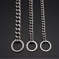 Edelstahl Einfaches Hundehalsband mit Nietenverzierung Nahtlose Schweißung Verdrehte Kette Teleskopisches Design-Großhandel