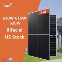 Panneaux solaires bifaciaux Sunplus N-Type en silicium monocristallin double face 610W 620W 625W, efficacité de 23,3 % pour modules (livraison gratuite)