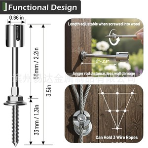 ACEMAKER Wire Trellis <b>System</b> 1/8 Dia 98 Ft Stainless Steel Plant Support Kit for Garden Fence Wall - Product Image 3