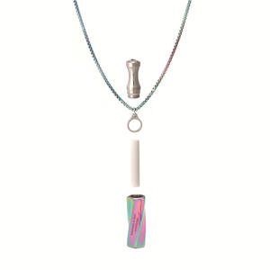 Collana con Catena in Bambù e Ciondolo a Forma di Scheletro in Acciaio Inox con Diamanti, Regalo Unisex Sportivo per Oli Essenziali - Product Image 5
