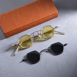 Lunettes de soleil à <span class=keywords><strong>clip</strong></span> magnétique pour femmes, en titane, polarisées, avec prescription pour la myopie, lunettes optiques pour hommes, lunettes de soleil 2024 - Product Image 1