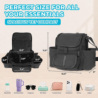 Organisateur de poussette universel extra-large de haute qualité antidérapant avec 2 porte-gobelets isothermes larges et plusieurs poches