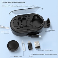 Boîte de rangement multifonctionnelle 5 en 1 60W pour câbles de données, adaptateur, chargeur sans fil pour montre connectée, organiseur pour téléphone portable et montre intelligente