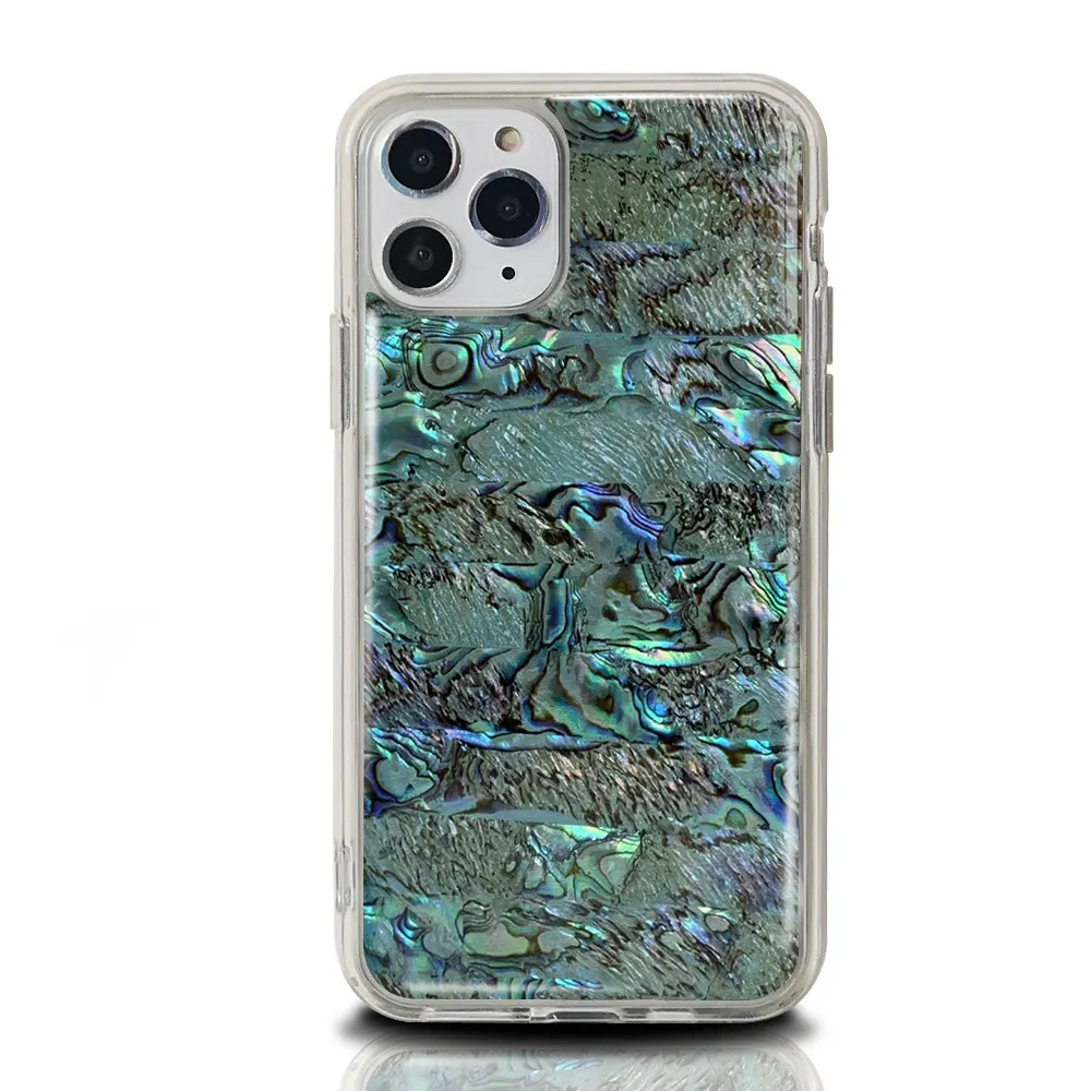 luxury sublimation natural abalone shell mobile phone bags & cases for phone transparent silicone cell phone case