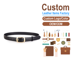 Cinturón versátil de cuero genuino para mujer, cinturón informal para el día a día con hebilla dorada - Product Image 2