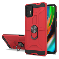 Coque plastique antichoc avec anneau support PC pour Motorola G9 plus, étui de téléphone en TPU avec protection anneau, fusion