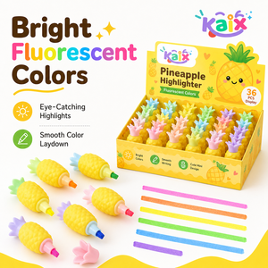 Surligneurs fluorescents mignons <span class=keywords><strong>en</strong></span> forme d'ananas KAIX, pointe biseautée, couleurs vives, pour notes d'étudiant (vente <span class=keywords><strong>en</strong></span> gros) - Product Image 6
