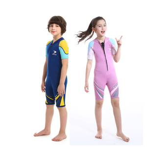 Combinaison <span class=keywords><strong>de</strong></span> plongée courte en néoprène 2,5 mm unisexe pour enfants, garçons et filles, idéale pour l'été et la natation - Product Image 2