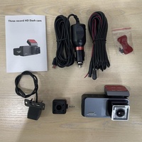 Caméra de tableau de bord de voiture OEM à 3 objectifs 1080P avec écran LCD IPS de 3,16 pouces, vision nocturne WiFi et caméras avant/arrière