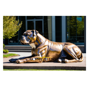 Estatua de Perro <span class=keywords><strong>Pitbull</strong></span> Sentado, de Bronce, Tamaño Real, Diseño Moderno, Escultura de Animal Fiel, <span class=keywords><strong>en</strong></span> <span class=keywords><strong>Venta</strong></span> - Product Image 4