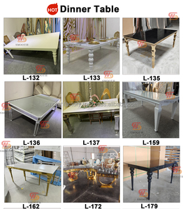 LEDA Luxury Party Event Decoration Metal Frame Bridal <b>Table</b> <b>Gold</b> <b>Round</b> Hotel Dining Furniture <b>Table</b> for Wedding - Product Image 6