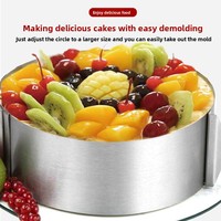 Outil de cuisson en acier inoxydable 430 de qualité alimentaire de qualité supérieure forme ronde moule à gâteau réglable anneau de Mousse extensible