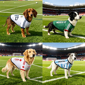 Maillot de football personnalisé pour animaux de compagnie JANYO Factory, <span class=keywords><strong>t</strong></span>-<span class=keywords><strong>shirt</strong></span> de sport pour chien avec impression, numéro personnalisé au dos, vêtements d'é<span class=keywords><strong>t</strong></span>é pour chiens de taille moyenne et grande - Product Image 3