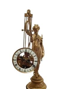 Horloge de table à pendule et à échappement en laiton massif Ormulu, style français antique, squelette inversé - Product Image 2