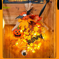 Bouquet de fleurs de citrouille décorées pour Halloween, idéal pour l'aménagement de scènes de fête et comme cadeau pour les activités de maternelle.