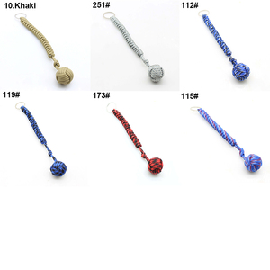 Ingranaggio tattico portachiavi di sopravvivenza Multicolor 550 Paracord in <span class=keywords><strong>acciaio</strong></span> palla scimmia pugno per escursioni all'aperto in campeggio - Product Image 6