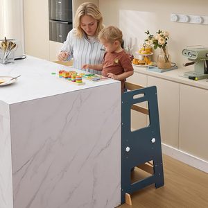 Tabouret d'Appoint de Cuisine - Tour d'Appoint Montessori Sûre pour Enfants avec Barrière de Sécurité - Product Image 1