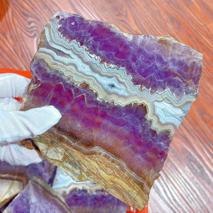 Artisanat en cristal gravé au laser naturel de haute qualité, tranches d'améthyste et d'agate pour la décoration, vente en gros - Product Image 4