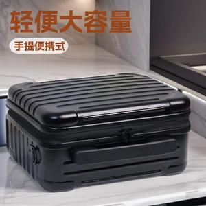 Estuche de Maquillaje Qihui de 12 Pulgadas, Material de PC, Ligero, Gran Capacidad, Bolsa de Cosméticos Portátil con Cierre de Cremallera, Negro - Product Image 2