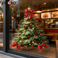 Autocollants de Noël transparents personnalisés pour fenêtres, adhésifs imperméables, autocollants transparents pour décorer les murs et les fenêtres de Noël