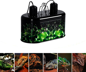 Pantalla de estaño para mascotas de diferentes tamaños, luz de cúpula de reptil, accesorio doble para 2 bombillas de luz de reptil, Reflector óptico, lámpara de Metal-chimenea - Product Image 2
