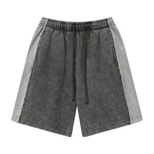 Short de sport en coton personnalisé OEM avec ourlet fendu, logo personnalisé, lavé à l'acide, cordon de serrage - Product Image 1