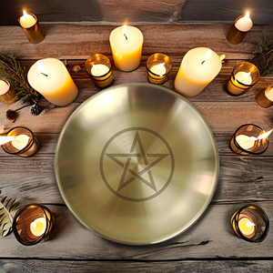 Ciondolo di meditazione rituale pendolo in metallo pentagramma 14 cm Vintage per la stregoneria tarocchi per le vacanze di natale - Product Image 2