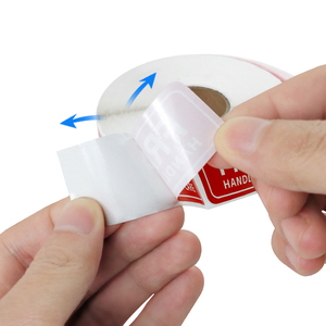 Etiquetas de Advertencia de Frágil con Código de Barras, Impresión de Logotipo OEM, Duraderas, Resistentes al Agua, Adhesivas, Semi Brillantes, Transferencia Térmica - Product Image 4