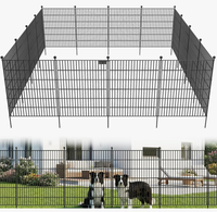 Clôture de jardin temporaire en métal antirouille sans creuser pour cour, patio, animaux domestiques et parterres de fleurs - 81 cm H x 10,8 m L, 15 panneaux, portail facilement assemblable