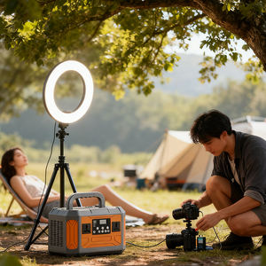 Station d'alimentation robuste 8,2 kg 1200 W 921,6 Wh LiFePO4 à onde sinusoïdale pure avec MPPT solaire pour diffusion en direct en extérieur, camping familial et situations d'urgence - Product Image 6