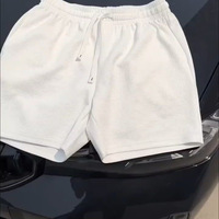 Shorts décontractés pour hommes 2026 en coton blanc texturé avec cordon de serrage, respirants, pour sports d'été en extérieur, 100 % coton, tendance