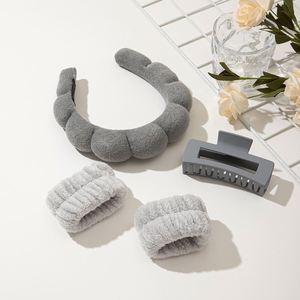 Ensemble de bandeaux en peluche doux en forme de nuage, mignons, pour le lavage du visage, le spa, le maquillage, accessoires de soin faits à la main, cadeau pour femmes - Product Image 4