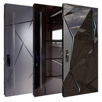 Portes de sécurité extérieures pivotantes en acier inoxydable de haute qualité de style américain pour maison, porte d'entrée en métal