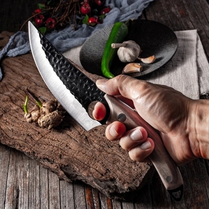 Cuchillo Curvo de Acero Inoxidable <span class=keywords><strong>para</strong></span> Cocina, con Mango de Madera, <span class=keywords><strong>para</strong></span> <span class=keywords><strong>Cortar</strong></span> <span class=keywords><strong>Carne</strong></span> <span class=keywords><strong>Cruda</strong></span> al Aire Libre - Product Image 1