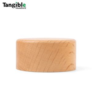 Kustom Pabrik tutup sekrup kayu Beech bulat kapasitas 100ml <span class=keywords><strong>Tumbler</strong></span> air stoples lilin stoples kaca tutup bambu kaleng botol - Product Image 5