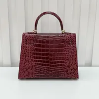 Sac bandoulière de luxe pour femme en cuir véritable gaufré crocodile, sac à main tendance pour le quotidien, vente en gros usine