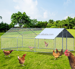 Gallinero de Metal extragrande con forma de techo puntiagudo jaulas de hábitat de conejo impermeables para caminar correr aves de corral nueva condición - Product Image 5