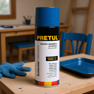 Peinture en aérosol bleu ultramarine Pretul 400 ml, revêtement acrylique pour meubles et plastique, finition aérosol à séchage rapide - Product Image 2