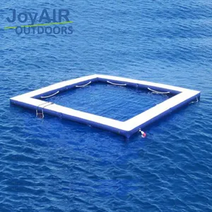 Piscina flotante de punto de caída portátil piscina de mar inflable con Red yate piscina de mar para barcos