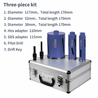 ALU BOX OEM Personnalisable Kit d'outils de découpe à sec 1/2 femelle, avec kit de forets diamantés soudés haute fréquence, pour granit, alimenté par batterie