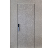Puertas de Seguridad Invisibles Modernas para Proyectos Hoteleros, Insonorizadas y Resistentes al Viento, de Acero Inoxidable y Aleación de Aluminio Gris, Entrada Oculta para Villas