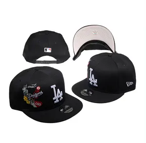 Usine pas cher Baseball chapeau personnalisé hommes haute camionneur Gorras Snapback noir 6 panneau bord 3d broderie ajusté casquette de sport 2023