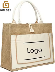 도매 사용자 정의 로고 저렴한 천연 삼베 린넨 황마 토트 백 프로모션 선물 결혼식 - Product Image 3