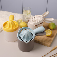 Presse-agrumes multifonction Syh1753 pour citrons et oranges, presse-agrumes manuel en plastique avec lames en acier inoxydable et gobelet à jus