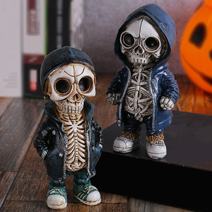 Adornos creativos con forma de calavera, accesorios decorativos para Halloween, diseño de escena espeluznante, figuras decorativas para escritorio - Product Image 2