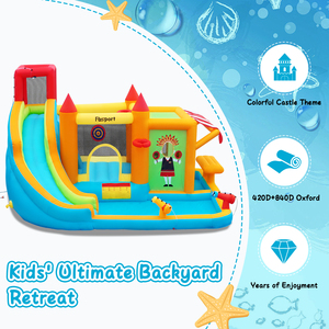 Castillo Inflable con Tobogán de Agua para Niños, Disponible en Almacén en EE. UU., Ideal para Fiestas de Verano en el Patio Trasero - Product Image 3